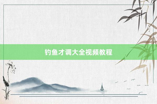 钓鱼才调大全视频教程